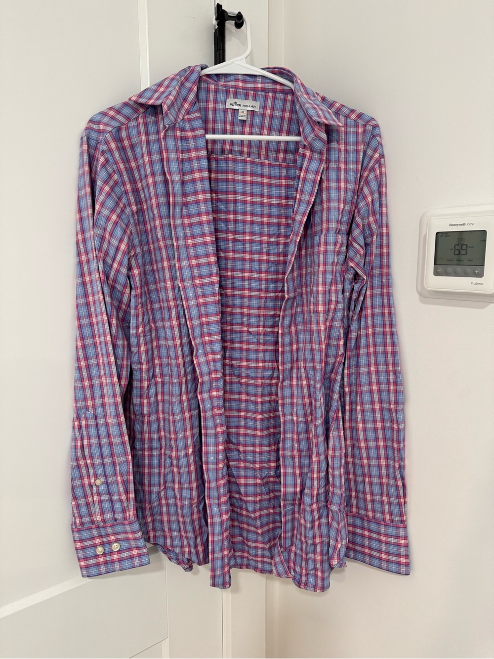 Peter Millar Plaid Button-Up Shirt - Pink & Blue